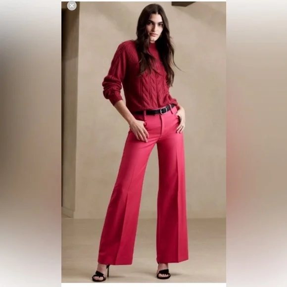 Banana Republic LIDO ITALIAN WOOL WIDE-LEG pants, NWT, size 14 - Picture 6 of 8